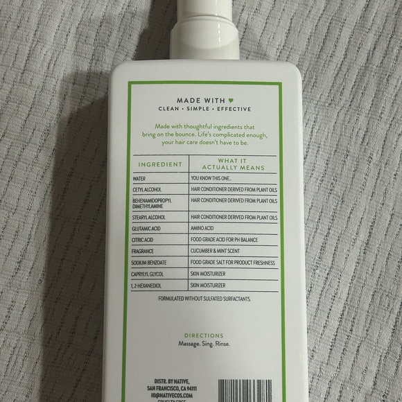 Native Clean & Simple Hair Conditioner - Picture 2 of 2